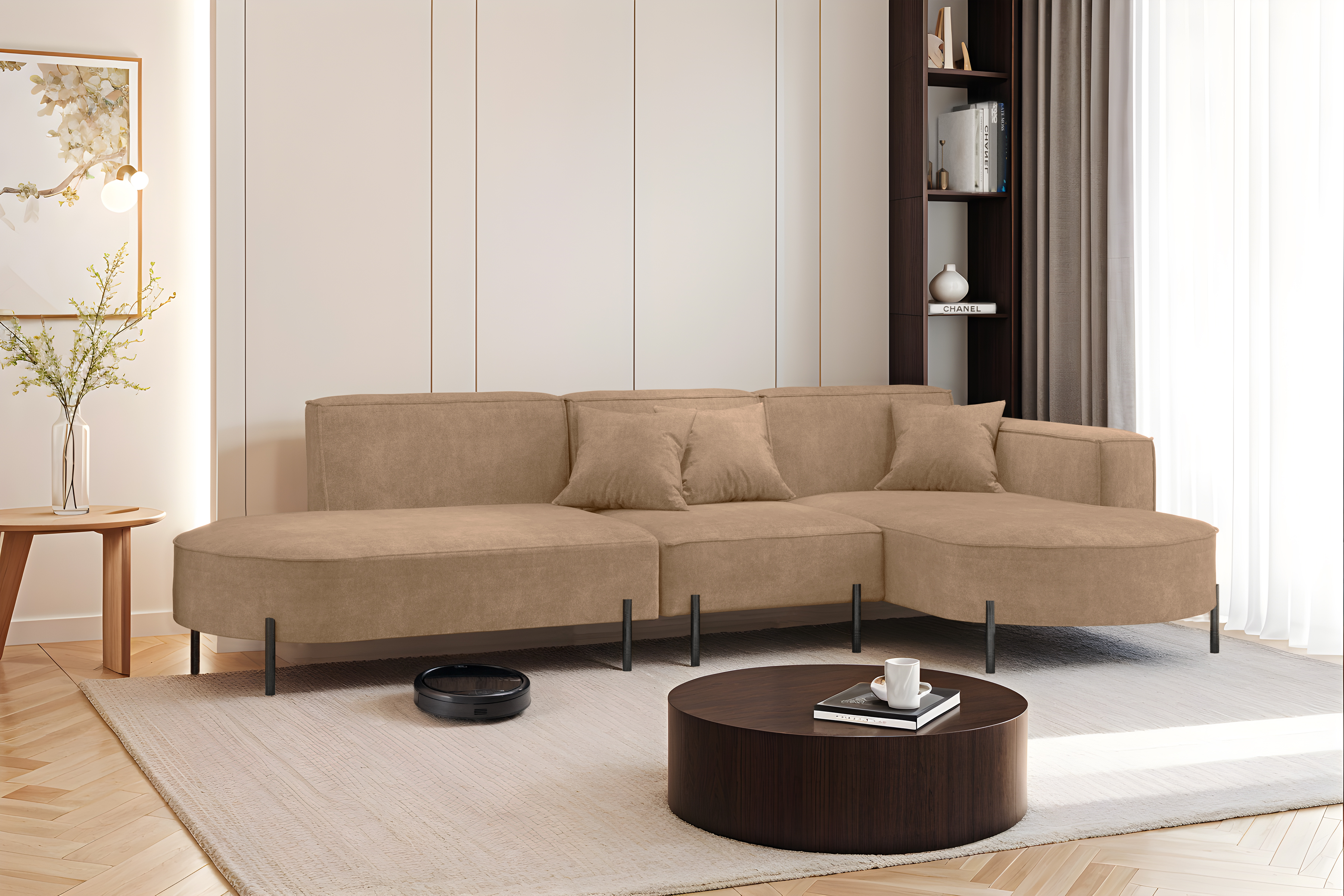 Parma L Hills Ecksofa L-Form Noel 01 Braun